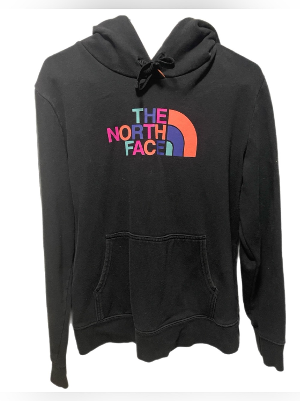 The North Face Black Hoodie with Multicolor Logo